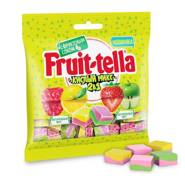 Конфеты Fruittella Кислый Микс, 2в1, 70 г