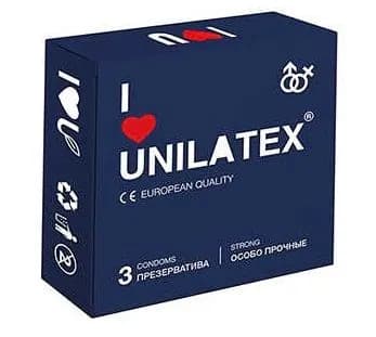 Особопрочные презервативы UNILATEX 3 шт с анатомической формой и увеличенной толщиной для максимальной надежности