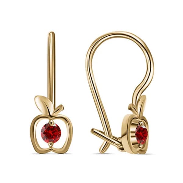 Серьги детские с фианитом из золота