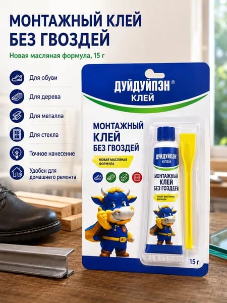 Клей строительный 15 мл 1 кг, 1 шт.