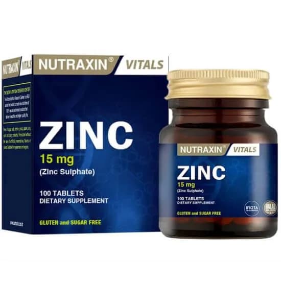 Nutraxin Zinc 15 мг 100 таблеток Цинк для иммунитета, кожи, волос и энергии