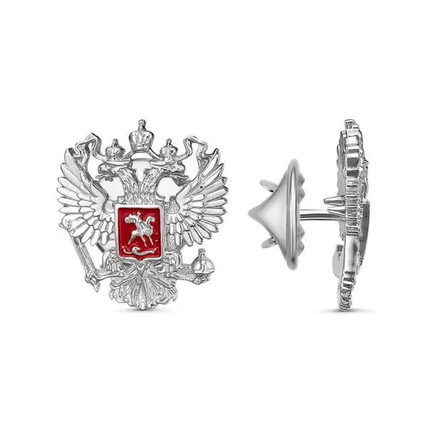 Значок " Герб России" Красная Пресня из серебра
