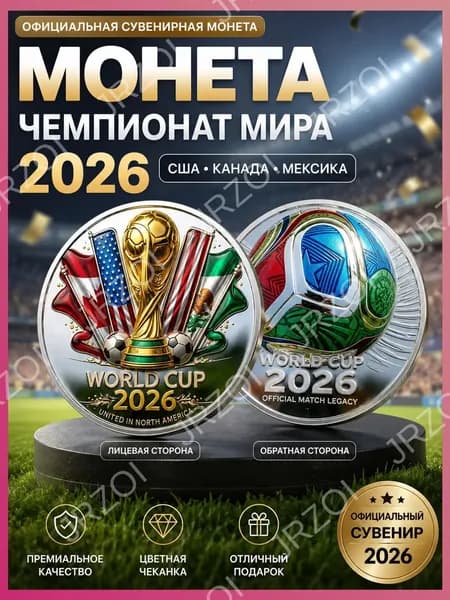 Монета в честь Чемпионата мира по футболу 2026 года