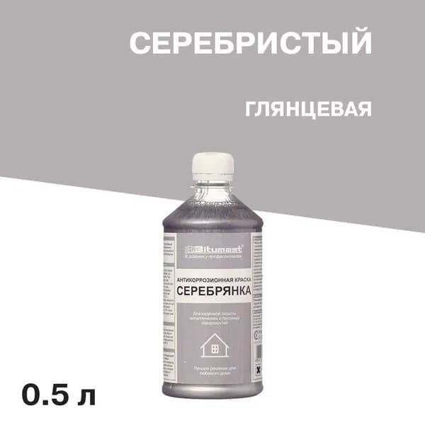 Краска антикоррозионная Bitumast серебристая глянцевая 0,5 л