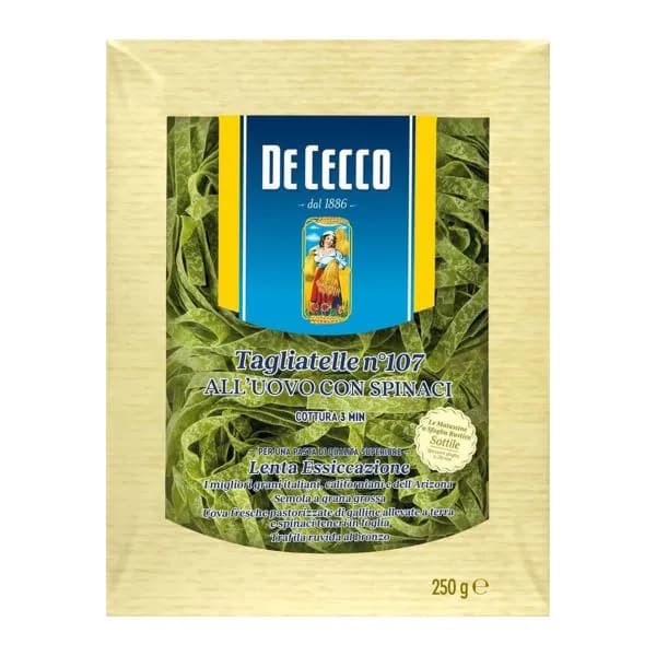Макароны De Cecco Tagliatelle alluovo со шпинатом n.107 250г