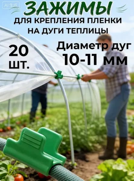 Клипсы для парника 40 мм ø11 мм abs пластик 20 шт