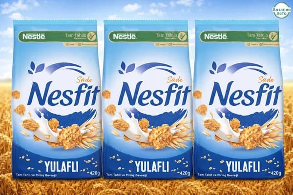 Nestle Nesfit Простые цельнозерновые и рисовые хлопья, 3x420 г