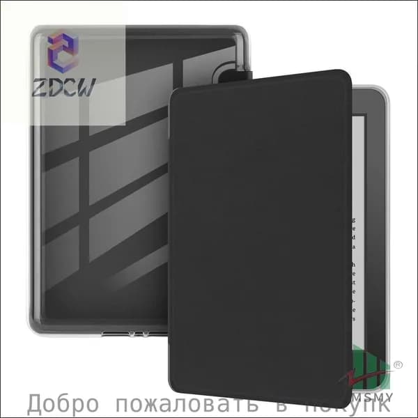 Чехолобложка премиум для Amazon Kindle Paperwhite 11го поколения, моделей M2L3EK и M2L4EK, выполненный в черном цвете, оснащенный магнитом