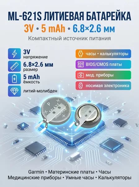 Аккумуляторная батарея для Garmin ML-621S 3В 5mAh