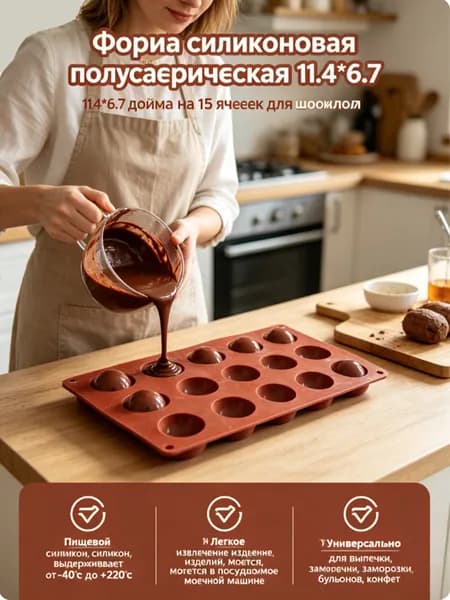Форма для льда, конфет, 15 яч, 1 шт