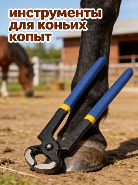 Профессиональные металлические щипцы для копыт голубого цвета, для стрижки у животных, 20 см