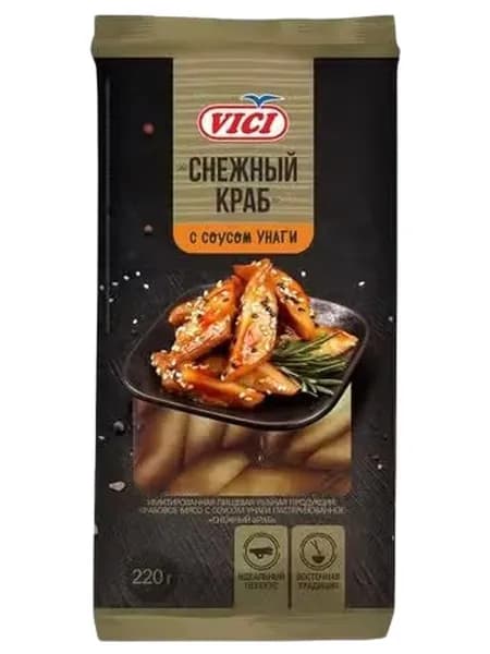 Крабовое мясо Vici Снежный краб с соусом унаги 220 г