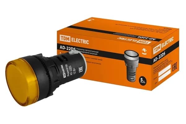 Лампа AD-22DS (LED) матрица d22мм желтый 230В TDM SQ0702-0003 1шт.