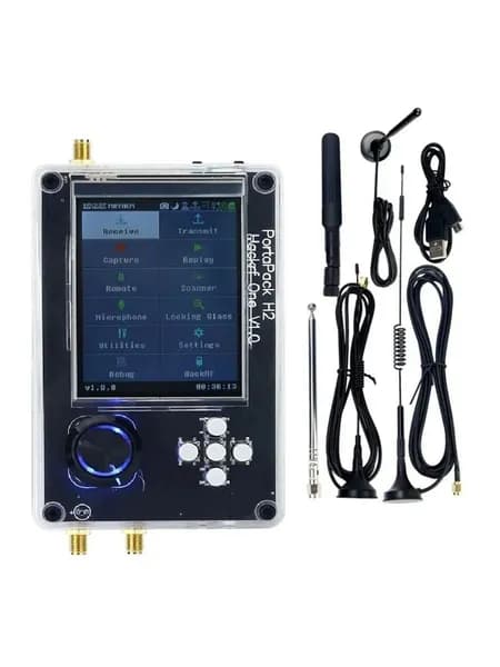 Portapack h2 sdr приёмник hackrf one с набором антенн , с внешним широкополосным усилителем сигнала