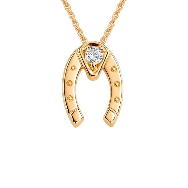 Подвеска на шею с фианитом из красного золота 585 пробы 585GOLD