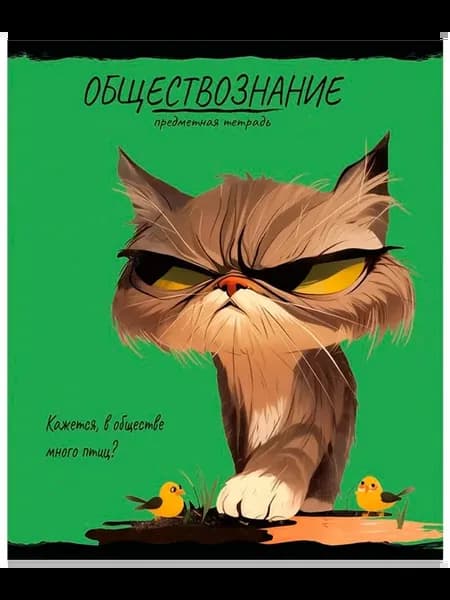 Предметная тетрадь "ОБЩЕСТВОЗНАНИЕ ПРО ХВОСТ" в клетку, 48 л