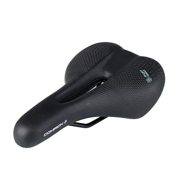 Седло велосипедное MTB COMIRON PIDCOCK M018 275X170, Технологии: DW, ED. Верх: PU с прессованым принтом Рамки/Зажим Чёрный, Цвет: Чёрный Синий