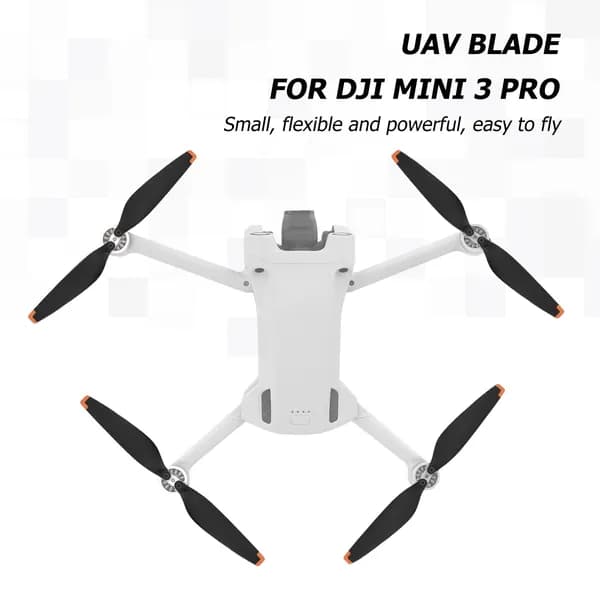 Пропеллеры для DJI Mini 3 Pro: низкошумные, быстросъёмные, с оранжевыми кончиками