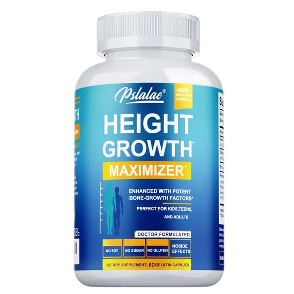 Pslalae Height Growth Maximizer - пищевая добавка, разработанная для стимуляции роста и укрепления костей за счет поддержания их здоровья и плотности.