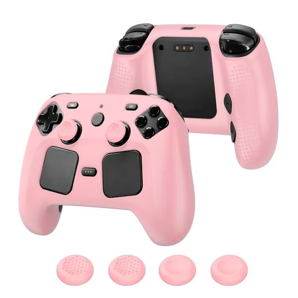 Силиконовый чехол для Steam Controller 2 (2026), розовый, противоскользящий
