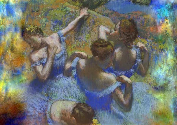 Постер "Голубые танцовщицы (фр. Danseuses bleues) Эдгар Дега, 1897. Формат А4", 29.7х21 см