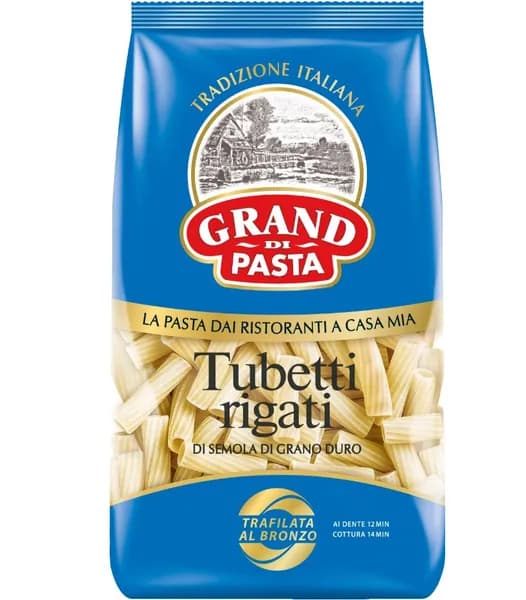 Grand Di Pasta Макаронные изделия Tubetti Rigati, 450 г
