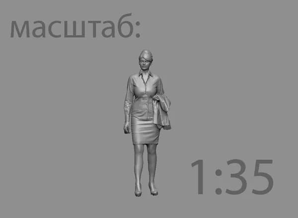 "Деловая женщина" Фигурка в масштабе 1:35 для диорам и макетов.