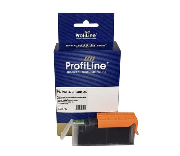 Струйный картридж PGI-470PGBK XL для принтеров Canon PIXMA TS5040/TS6040/TS8040/TS9040/MG5740/MG6840/MG7740 с чернилами на водной основе Black 22,2 мл ProfiLine
