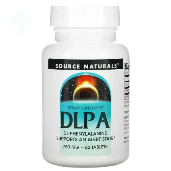 , DLPA (DL-фенилаланин), 750 мг, 60 таблеток