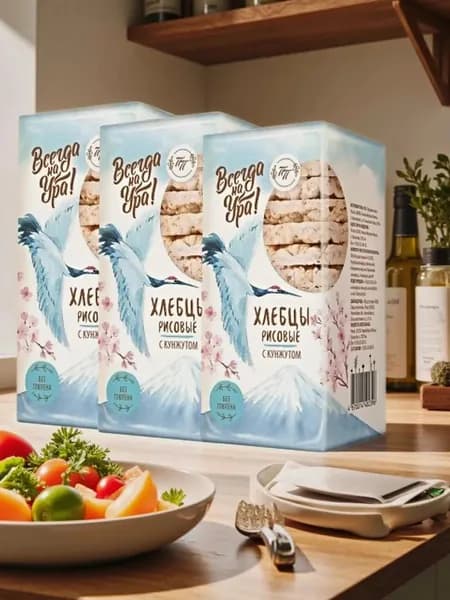 Хлебцы рисовые с кунжутом и морской солью "Всегда На Ура" 60г.-3шт