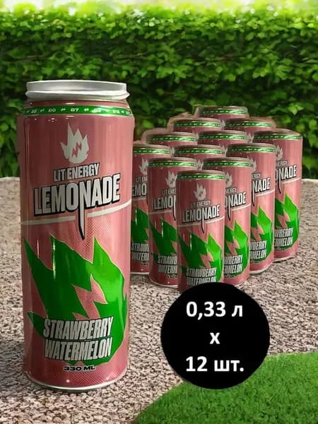 Лимонад Lit Energy Клубника- Арбуз, 330мл x 12шт