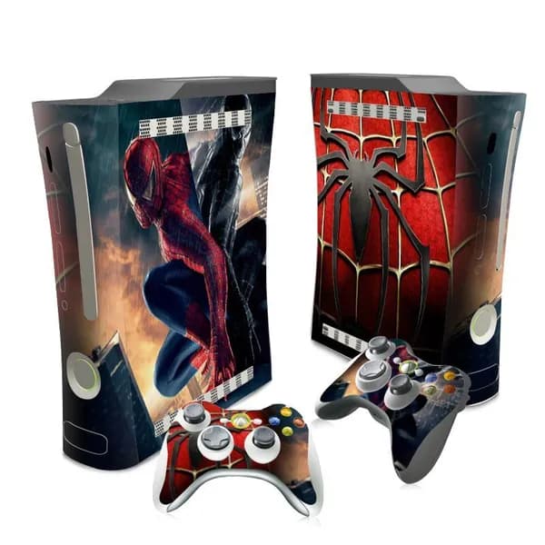 Пленка для наклейки игровой консоли подходит для толстой консоли Xbox360 с рисунком Человека-паука и Дэдпула