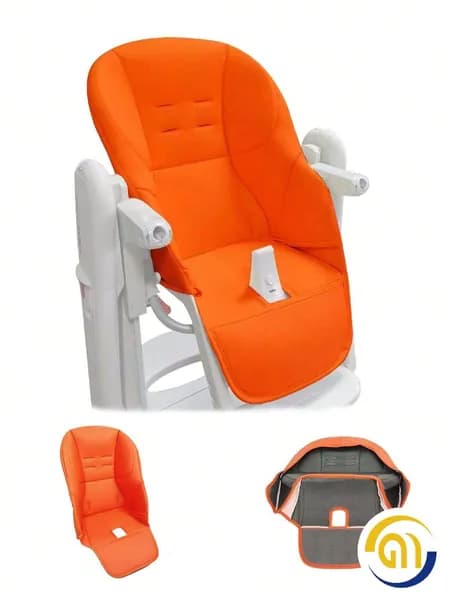 Чехол из эко-кожи на стульчик Peg-Perego Tatamia/Голубой-оранжевый