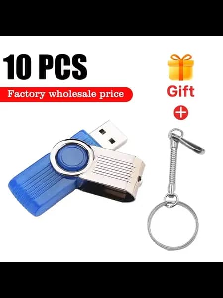 Metal USB 2.0 флешка 10 шт, с