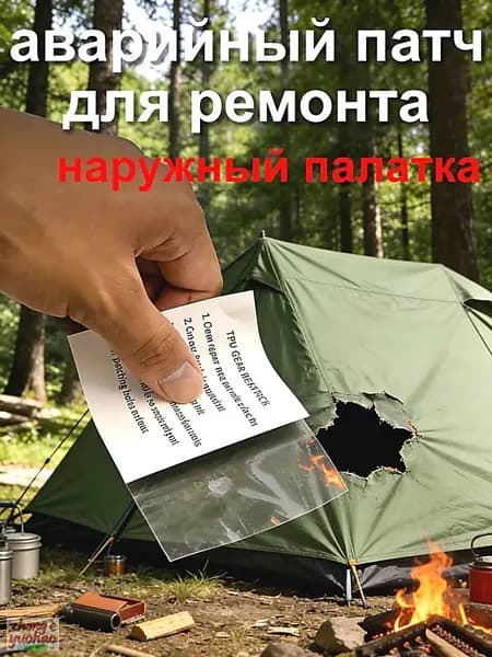 Ремонтный набор для надувных изделий и палаток водонепроницаемые самоклеящиеся заплатки TPU для срочного ремонта в походных условиях