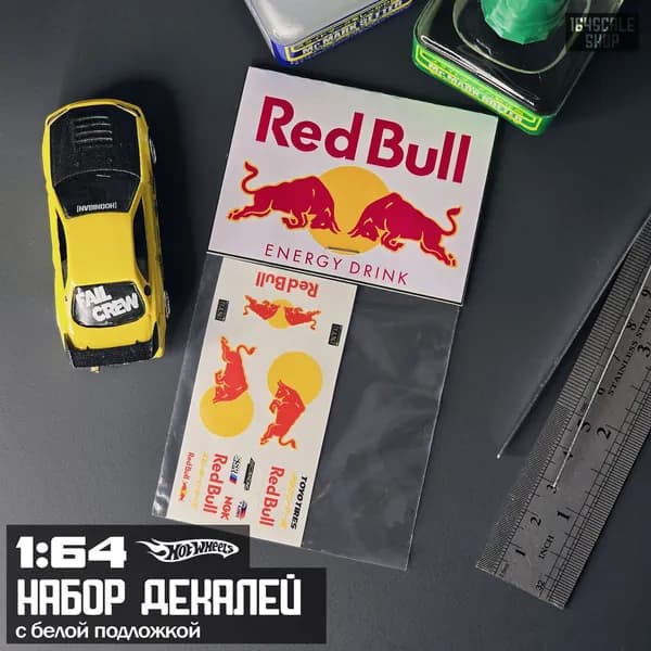 Набор декалей для HotWheels Red Bull