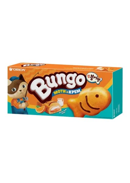 Пирожное бисквитное «Бунго» («Bungo») с двойной начинкой со вкусом молока и апельсина 120 гр.