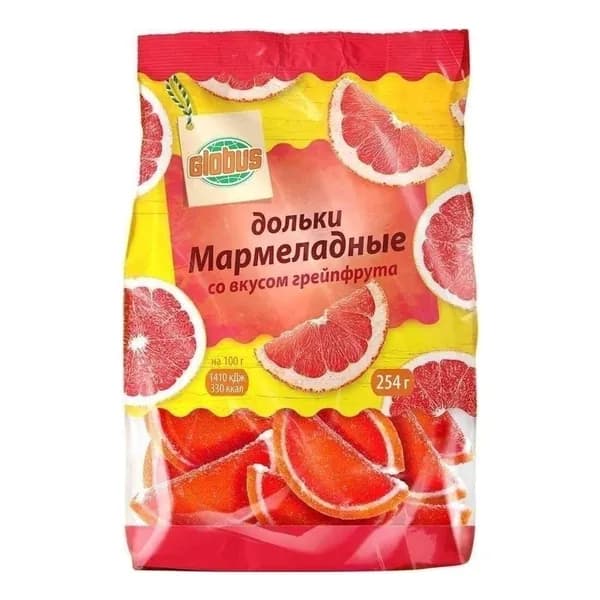 Мармеладные дольки Globus со вкусом грейпфрута 254 г