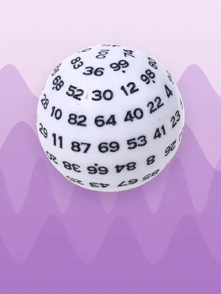 100-гранная полиэдральная кость D100 для настольных ролевых игр, Белый