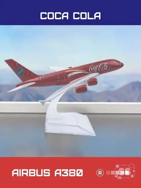 Премиальный самолёт Airbus A380 Coca Cola, металл SS403