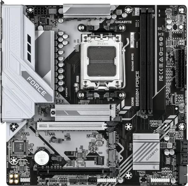 Материнская плата Gigabyte B850M FORCE черный/белый, AM5 AMD B850, 2xDDR5, mATX