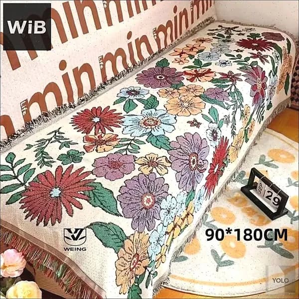 Плед двусторонний, новогодний , Хлопок, 180 см х 90 см