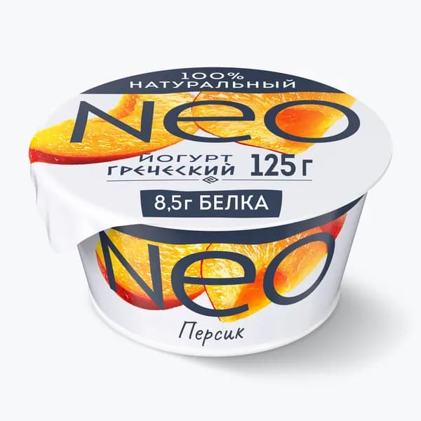 Греческий йогурт с персиком с высоким содержанием белка, 2%, 125 г, NEO