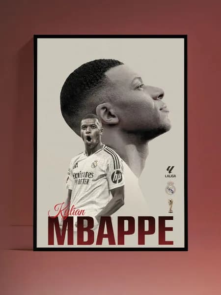 Стильный постер Килиан Мбаппе / Kylian Mbapp без рамы (29,7х42см