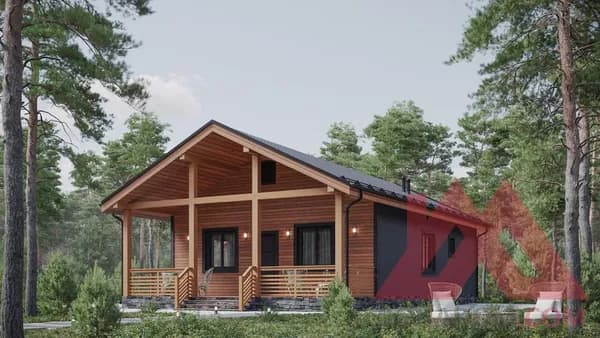 Архитектурное решение каркасного дома "Амир-2" 14,5*8,5, 89 м. кв.