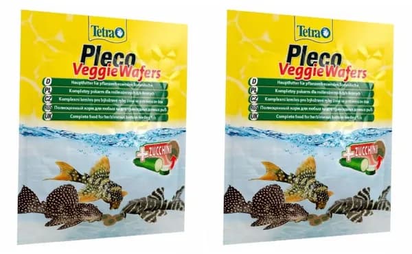 Tetra Корм сухой для донных рыб с добавлением цуккини Pleco Veggie Waffers, пластинки, 15 г, 2 шт