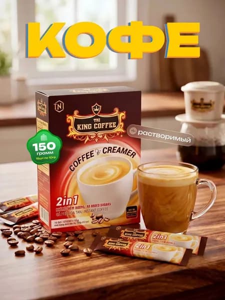 King Coffee Кофе растворимый Гранулированный 150г. 15шт.