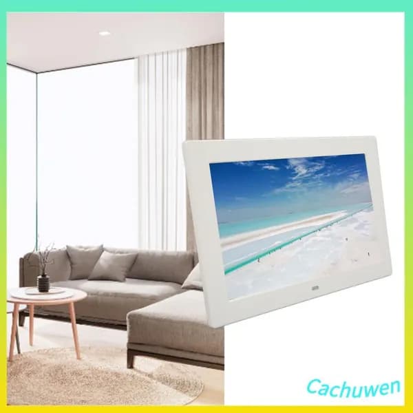 10 Inch Digital Photo Frame, Яркие цвета и высокая четкость изображения, для семейных мероприятий и просмотра Белый европейский стандарт
