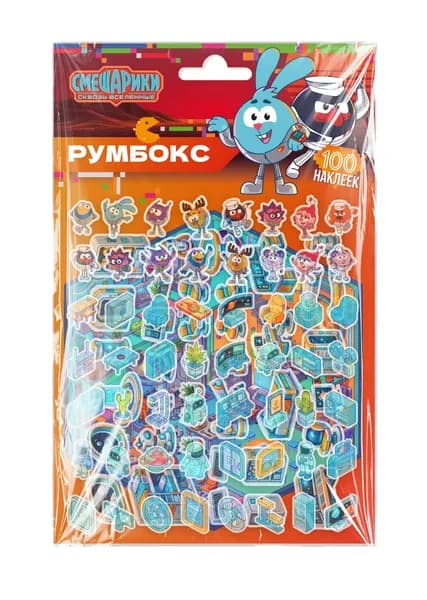Румбокс с многоразовыми наклейками Смешарики, ND PLAY, дизайн 4, Крош и Пин