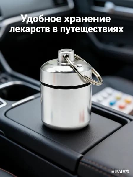 Универсальный контейнер для таблеток и мелких предметов, герметичность и защита,Серебро, 1